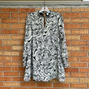 Floral print lined mini shift dress